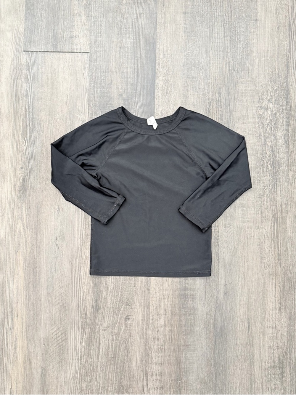 Kids Black Long-Sleeve Swim Rashguard